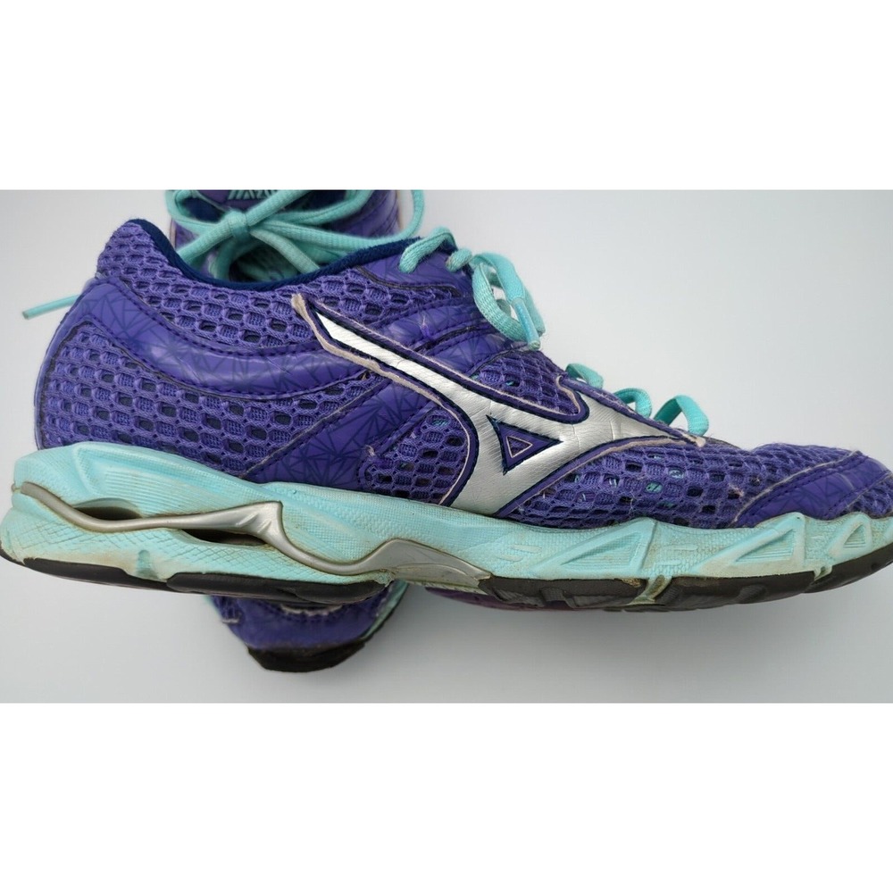 Mizuno Wave Precision 13 Womens Sz 7.5 Purple Teal Running Shoes 8KN-21503 Read